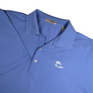 Vintage Peter Millar Men's Polo Large Blue‎ Golf Course Double Mercerized Cotton